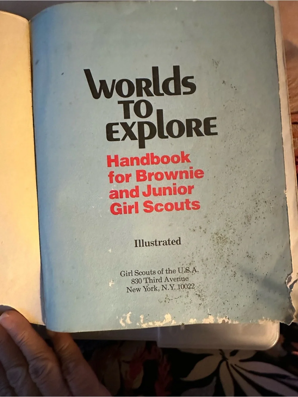 Vintage Worlds to Explore Kids Activity Handbook - Blue Girls Scouts